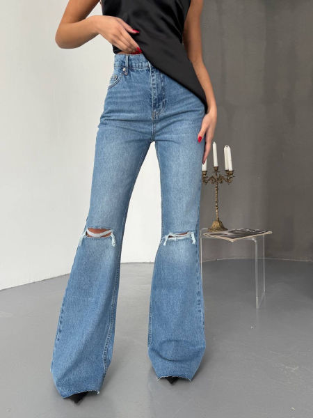 SPODNIE JEANSOWE FLARE - Mivita Emporio zdjęcie 2