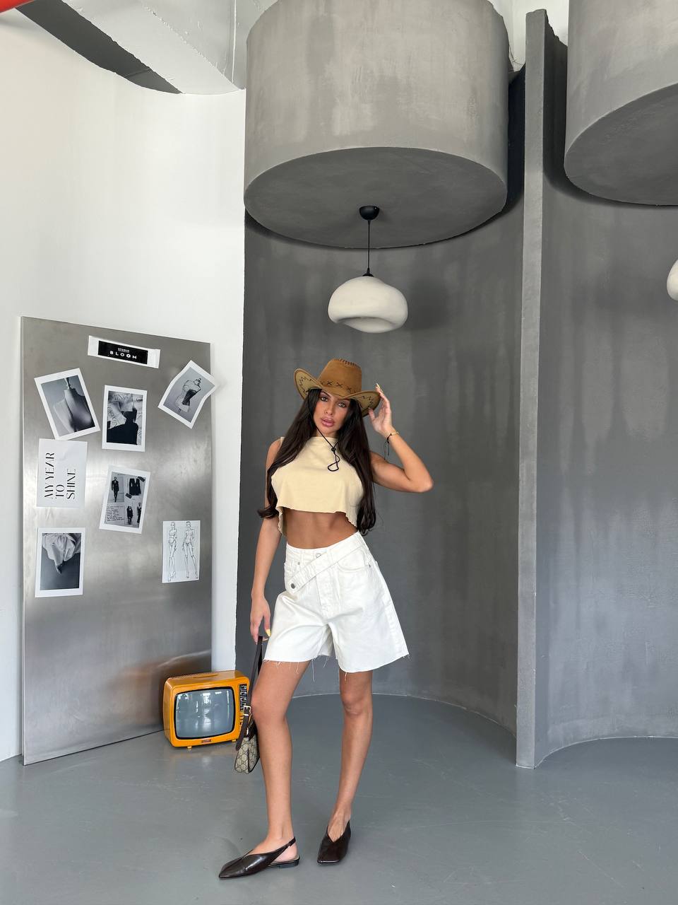 SPODENKI DENIM WHITE zdjęcie 1